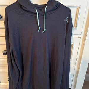 Rhoback Charcoal Hoodie with Aqua Drawstrings